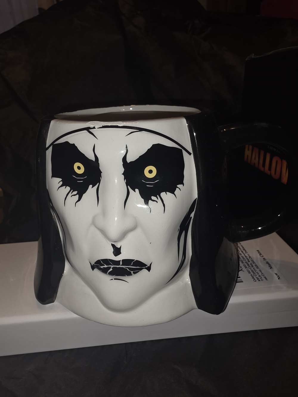 Halloween Themed Black and White Face Mug THE NUN COLLECTABLE